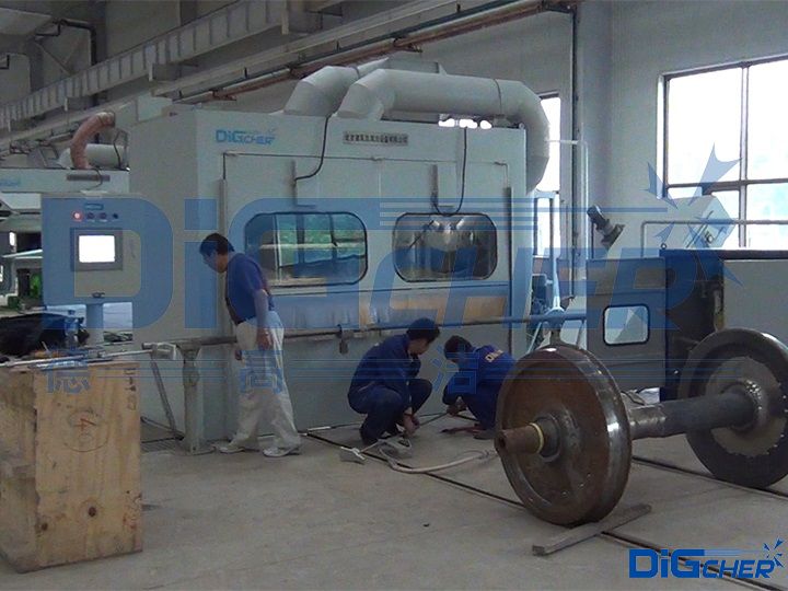 高速動車組輪對超高壓水除漆系統